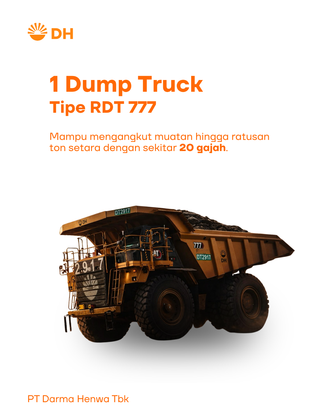 1 Dumpt Truck Tambang Tipe RDT 777 Mampu Mengangkut Muatan Setara 20 Gajah